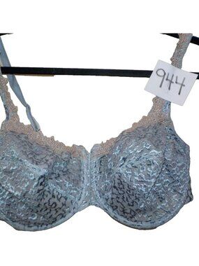 Town & Country by Lunaire Blue Sheer Lace Underwire Bra Size 40DD (40E)